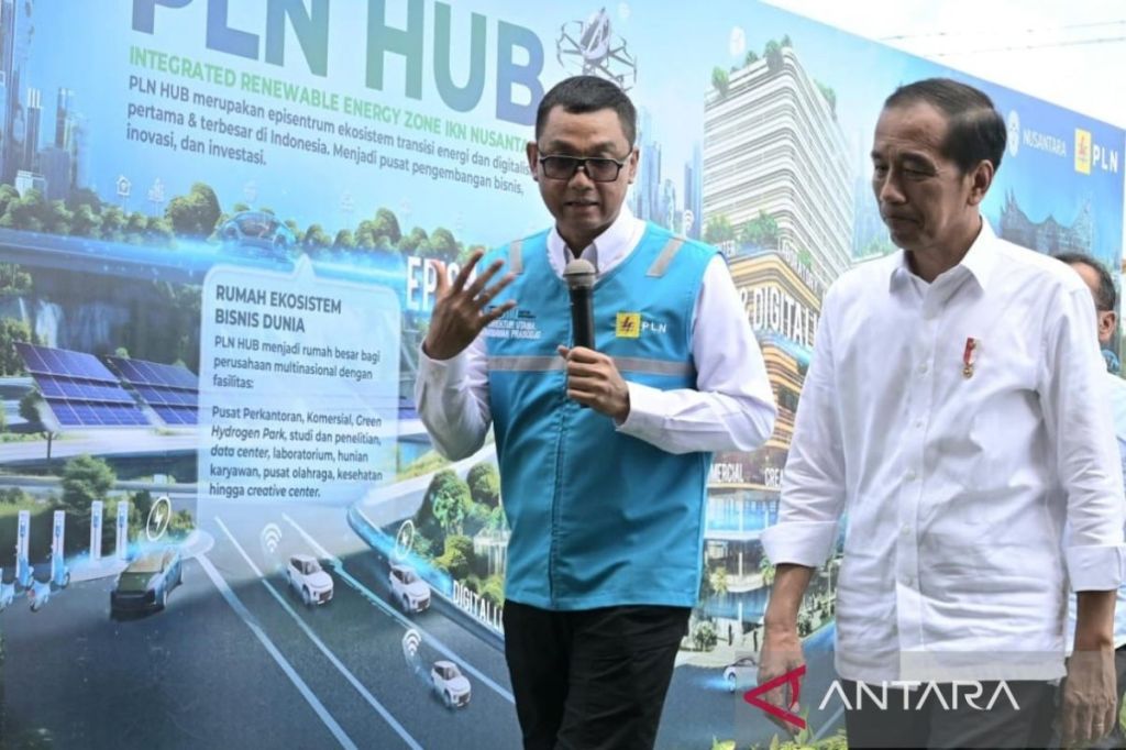 Presiden Jokowi tandai pembangunan PLN Hub, pusat ekosistem transisi energi dan layanan digital di Jantung&nbsp;IKN